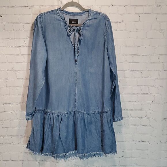 Rails Mel split neck long sleeve drop waist dress size L - Picture 1 of 11